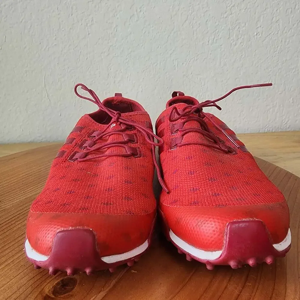 Adidas Shoes Womens Size 7 Red Track Spikes Running Lightweight Polka Dot F33499